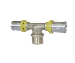 Raccordo Tubo Multistrato Pressare Gas Tee Maschio D.26x1x3