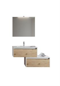 Mobile Bagno Sospeso 2 Cassettoni Specchio Cm L120xH195 P47 BLQN