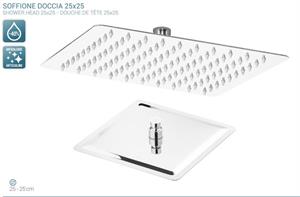 Soffione Doccia Quadro Acciaio Inox D.25 D.1/2 Metaform Elements EH3