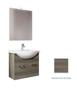 Mobile Bagno Lavabo Ceramica Pensile Specchio Cm L65 xH196 P48 EUSC