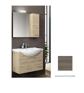 Mobile Bagno Lavabo Ceramica Pensile Specchio Cm L85 xH196 P48 EUSC