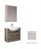 Mobile Bagno Lavabo Ceramica Pensile Specchio Cm L65 xH196 P48 QUBI