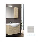 Mobile Bagno Lavabo Ceramica Pensile Specchio Cm L105xH196 P48 QUBI