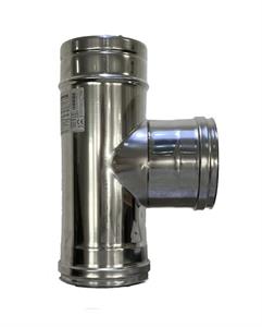 Tee 90° Acciaio Inox Aisi 316L/304 Doppia Parete S/Guan.D. 80/130