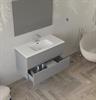 Mobile Bagno Lavabo Ceramica Specchio Led Appl.Dogato 100 Grigio Nuv