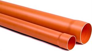 Tubo Pvc Rosso a Barre con Bicchiere Liscio D.63 x1 mt