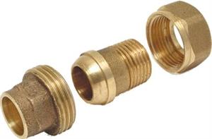 Raccordo in Bronzo a Saldare Giunto 3Pz Maschio C/Bocchet.D.1/2x14