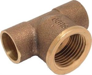 Raccordo in Bronzo a Saldare Tee Femmina D.22x1/2x22