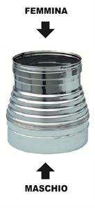 Riduzione Inox Aisi 304 Monoparete S/Guarniz.D.130 Masc.- D.80  Fem.